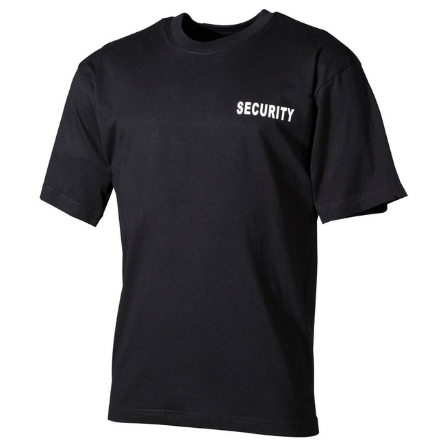 TRICOU DIN BUMBAC CU IMPRIMEU "SECURITY" - MFH® - NEGRU