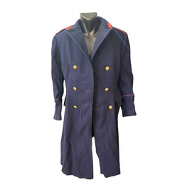 Palton bleumarin cu epoleti rosii din lana - Surplus militar romanesc - Uzat