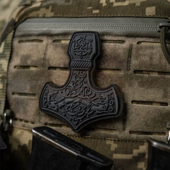 PVC PATCH 3D MJÖLNIR - LARGE - GRAY- M-TAC