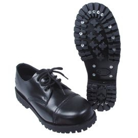 Low shoes, 3 hole, black, steel cap, screws