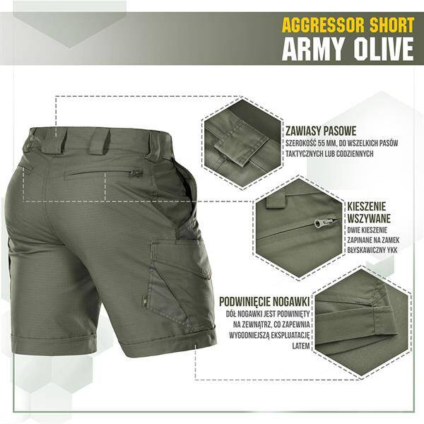 SHORT PANTS AGGRESSOR SHORT - ARMY OLIVE - M-TAC
