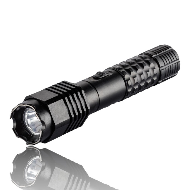 Electrosoc / Lanterna multifunctionala pentru autoaparare - 1103 - 600.000 Volti, 200 Lumeni - Neagra - Concorde Defender
