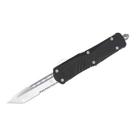 AUTOMATIC KNIFE LARGE BLACK FS-X TANTO SERRATED - COBRATEC