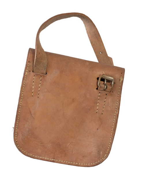 Brown leather pouch - Romanian military surplus - Used