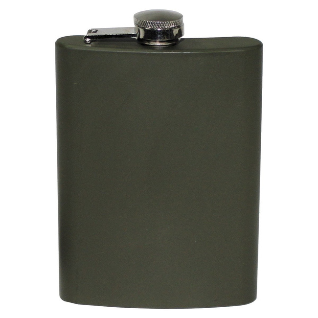 Hip Flask - 8 OZ - Stainless Steel - Olive Green - MFH