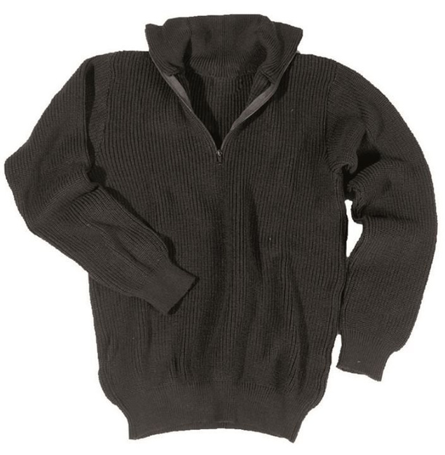 HIGH COLLAR SWEATER - BLACK - MIL-TEC