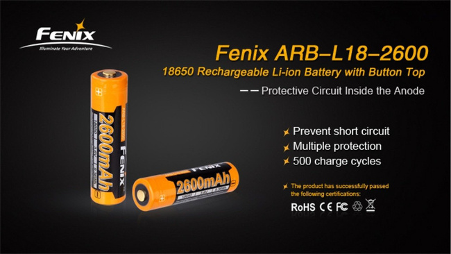 Fenix 18650 - 2600mAh - Acumulator - ARB-L 18-2600