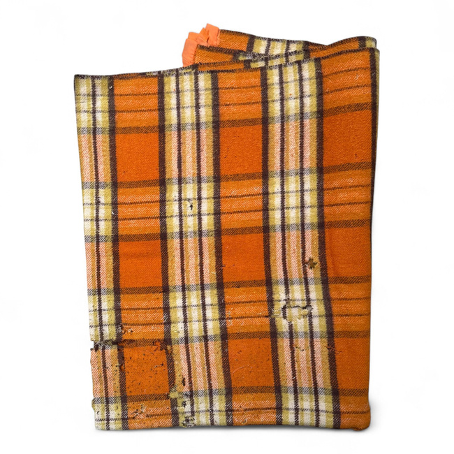 PATURA DE LANA VINTAGE - 140x210 CM - SURPLUS MILITAR ARMATA ROMANA - DEGRADATA