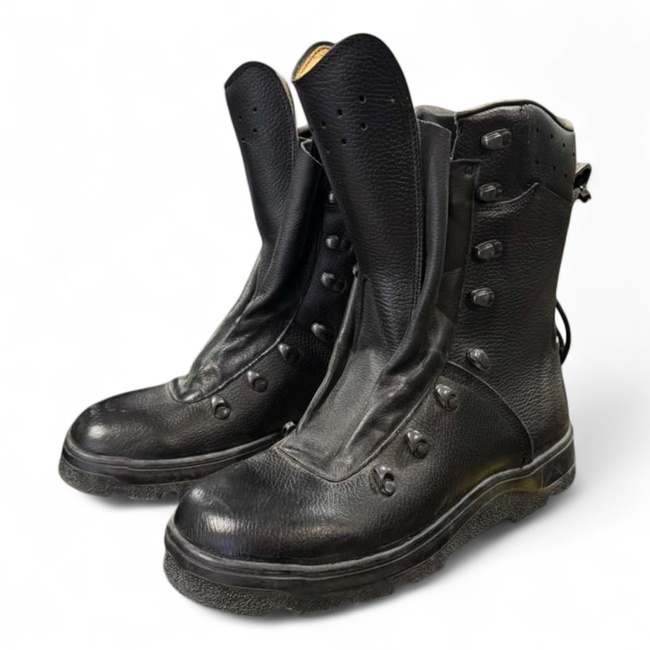 Combat boots with leather lining - German army surplus - Black - Used 