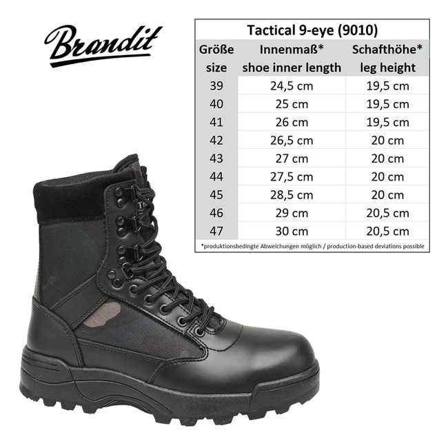 9 Eyelet Tactical Boots - Brown - Brandit