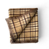 Merino Wool Blanket with Premium Box - Autumn Model - Classic - 150x200 cm - Brown/Beige Checkered