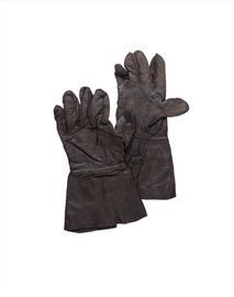 CZECH BLACK/BROWN LEATHER GLOVES USED