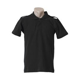 Tricou polo negru cu maneca scurta si epoleti pentru PENITENCIAR, JANDARMERIE
