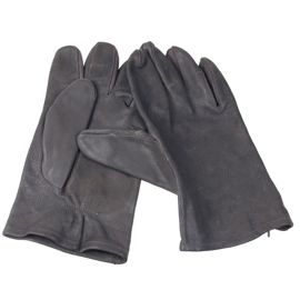 Original Leather Gloves, Unlined - German Army Bundeswehr Military Surplus - Grey - Used