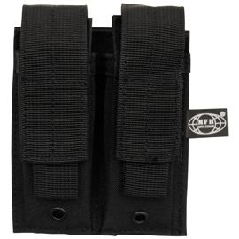 Pouch dublu pentru muniție, mic cu sistem Molle - negru