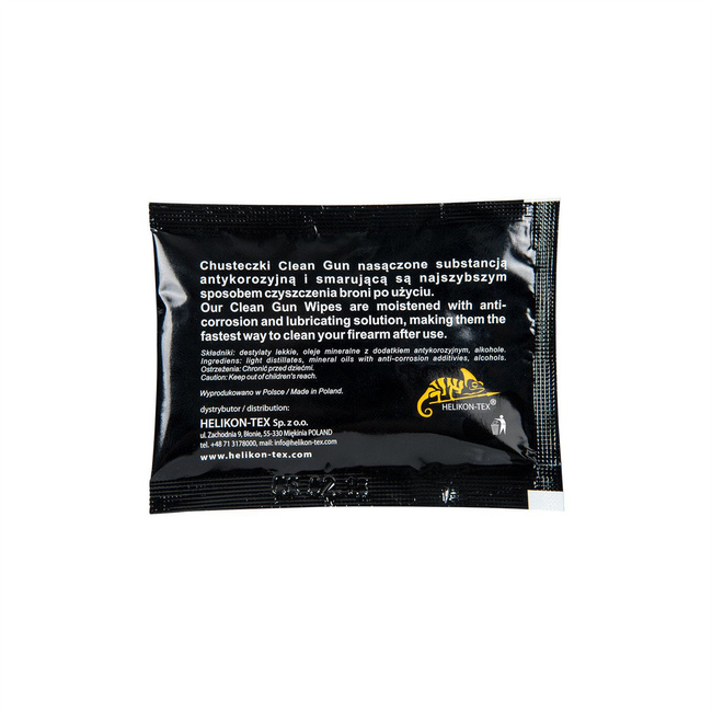 CLEAN GUN WEAPON CLEANING WIPES - BLACK
