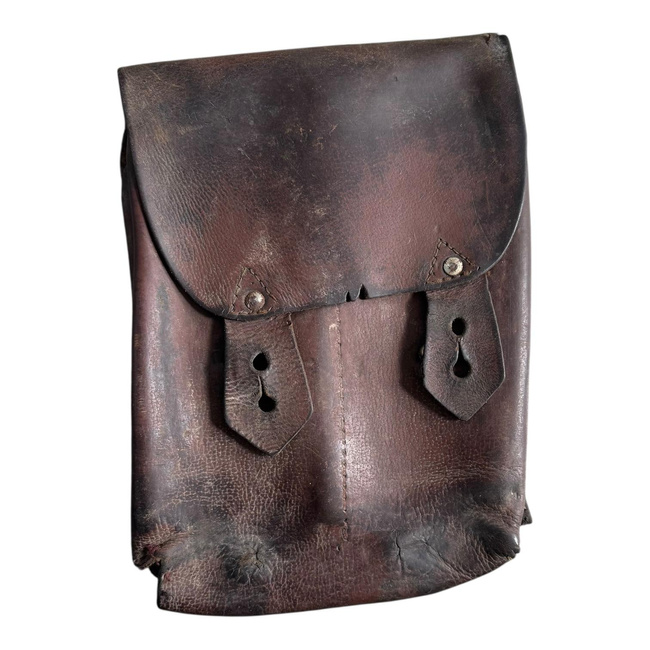 Leather bag for 4 AK-47 magazines - Romanian Army Surplus - Used