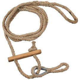 TENT ROPE WITH WOODEN TENSIONER - SWEDISH MILITARY SURPLUS - USED - 2.6 M