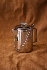 STAINLESS STEEL COFFEEPOT WITH PERCOLATOR (9 CUPS) - MIL-TEC