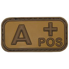 PATCH VELCRO 3D - 5 x 2,5 CM - MFH - MARO/KAKI - GRUPĂ SANGUINĂ A POS