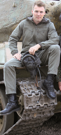 COSTUM CAPTUSIT DE TANCHIST, VERDE OD - SURPLUS MILITAR DE LA ARMATA GERMANA - UZAT