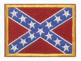 EMBLEMA CONFEDERATE BATTLE FLAG 50 x 70 MM