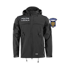 JACHETA SOFTSHELL POLICE, NEAGRA - M-TAC - CU EMBLEME - POLITIA LOCALA