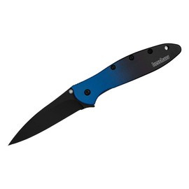 KNIFE WITH ASSISTED OPENER LEEK ALUMINUM GRADIENT WITH BLACK BLADE - BLUE/BLACK - KERSHAW