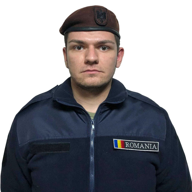 Bereta Maro cu Insemn velcro - MAPN (Fortele Terestre) - margine piele