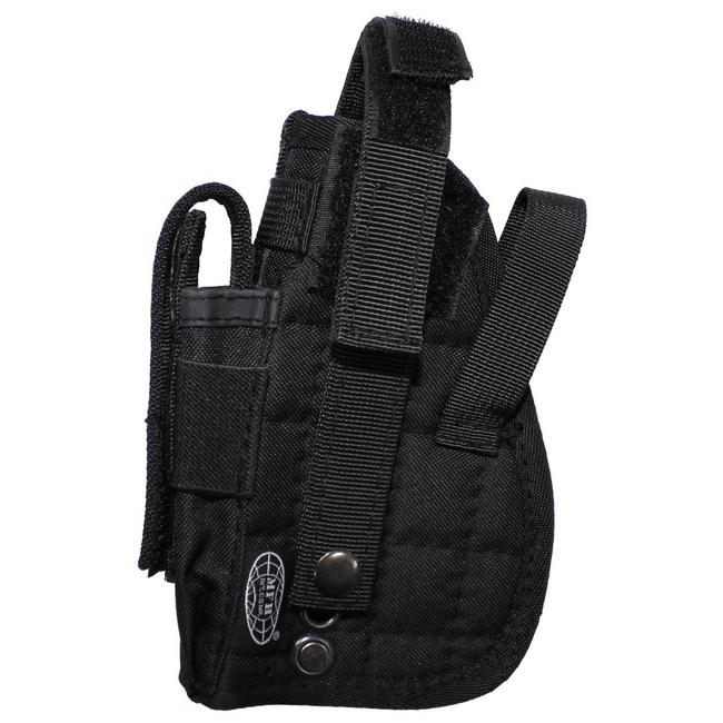 RIGHT-HANDED PISTOL HOLSTER - WITH MOLLE HOLDER FOR VEST - MFH® - BLACK
