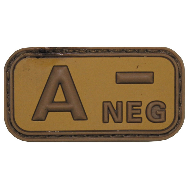 3D VELCRO PATCH - 5 x 2.5 CM - MFH - MARO/KHAKI - GRUPA SANGUINA (A NEG)