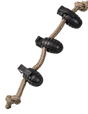 CORD STOPPER WITH METAL SPRING - "PINEAPPLE" - SET OF 10 PIECES - Mil-Tec® - BLACK