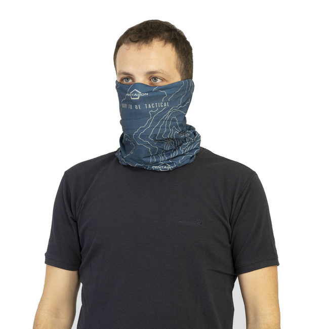 BANDANA  TUBULARA - SKIRON TOPOGRAPHIC MAP- Pentagon - ALBASTRU RAF
