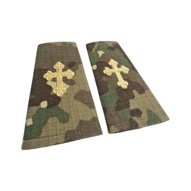 Grade combat Preot Militar Colonel Ortodox – Embleme brodate pe fundal camuflaj