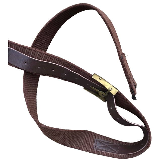 Brown Belt Romanian Army Surplus, Canvas - Gold Buckle - Like new