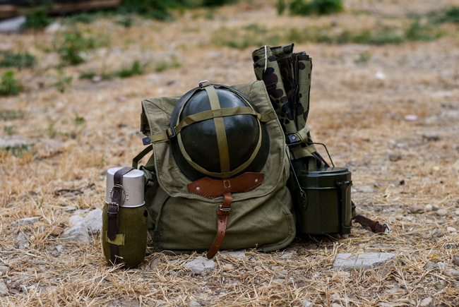 Ranita militara din panza - Armata Romana (Razboiul rece) - produs rar vintage - Verde OD - Ca noua