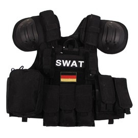 COMBAT VEST - "SWAT" - WITH QUICK RELEASE - MFH® - BLACK
