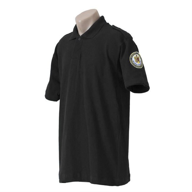 Tricou polo negru cu insemn, emblema si epoleti pentru PENITENCIAR ANP 