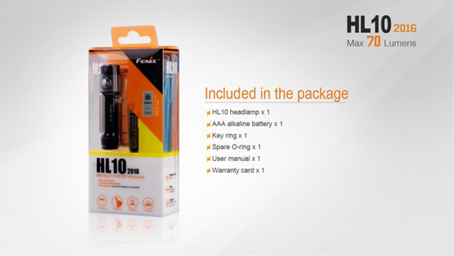 Flashlight Fenix HL10, water resistant