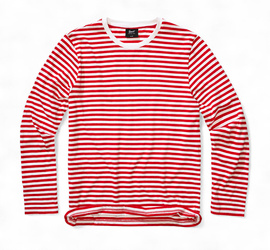 Long Sleeve Striped T-Shirt - Red-White - Brandit