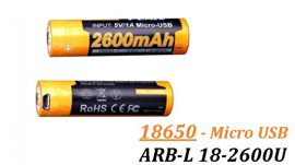 Fenix 18650 - 2600mAh - Acumulator cu Micro-USB - ARB-L 18-2600U