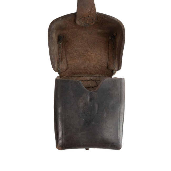 BUZUNAR SIMPLU, CARTUSIERA DIN PIELE PORT ZB, WWII - SURPLUS MILITAR ARMATA ROMANA - MARO - UZAT