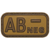 3D VELCRO PATCH - 5 x 2.5 CM - MFH - BROWN/KHAKI - BLOOD GROUP AB NEG