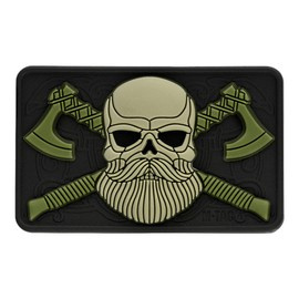 PATCH BEARDED SKULL 3D PVC - BLACK/OLIVE - M-TAC