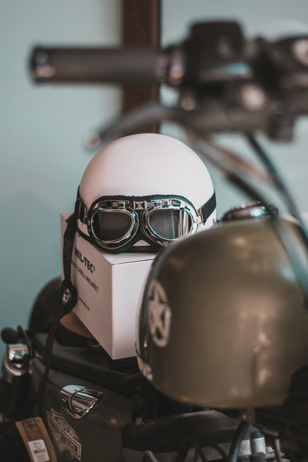 Casca moto Half Shell, Alb