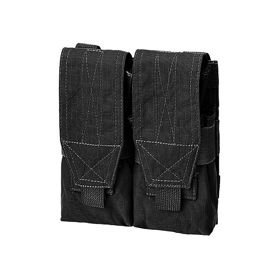 BUZUNAR, POUCH DUBLU PENTRU INCARCATOARE - M4+AK - DEFCON 5 - NEGRU