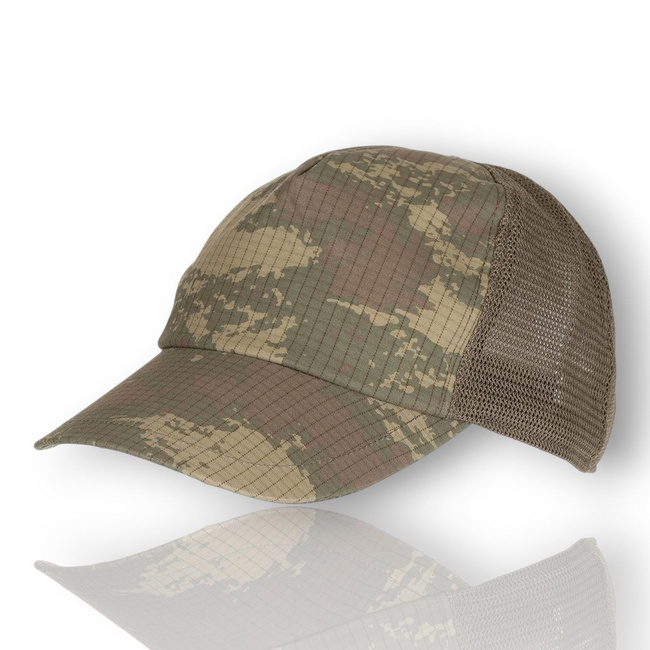 Sapca de campanie  - RipStop - Cu insertie din plasa - Surplus Militar Armata Turciei - Verde OD/Camuflaj Turcesc M2008 - Ca Noua