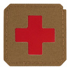 PATCH MEDIC CROSS LASER CUT - COYOTE/RED - M-TAC