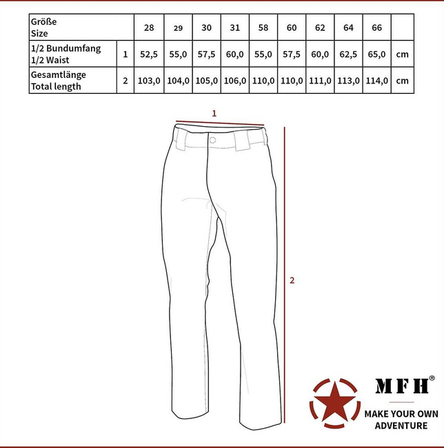 MFH® BW MOLESKIN PANTS, LARGE SIZES - BLACK