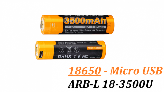 Fenix 18650 - 3500mAh - Acumulator cu Micro-USB - ARB-L 18-3500U